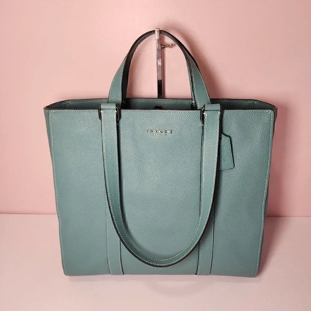 NWT COACH C8157 Tote Hudson Double Handle Teal Blue Green